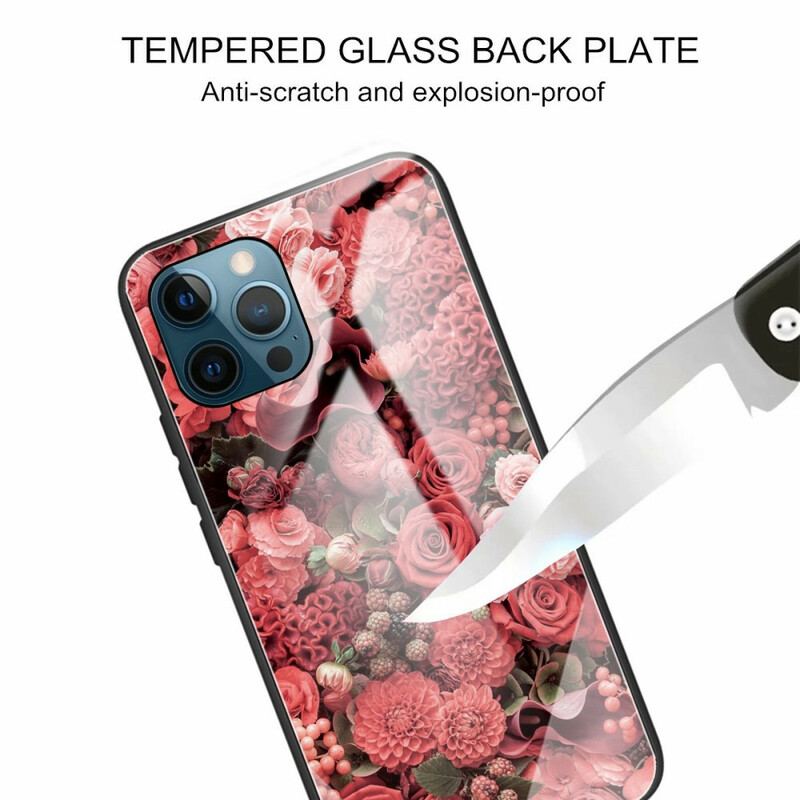 Cover iPhone 13 Pro Rose Blomster Hærdet Glas