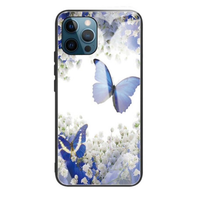 Cover iPhone 13 Pro Sommerfugle Design Hærdet Glas