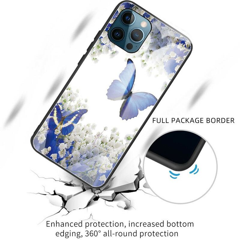 Cover iPhone 13 Pro Sommerfugle Design Hærdet Glas