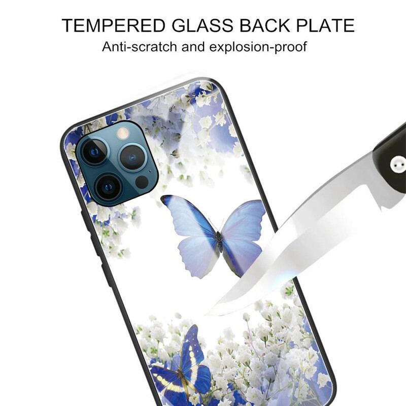 Cover iPhone 13 Pro Sommerfugle Design Hærdet Glas