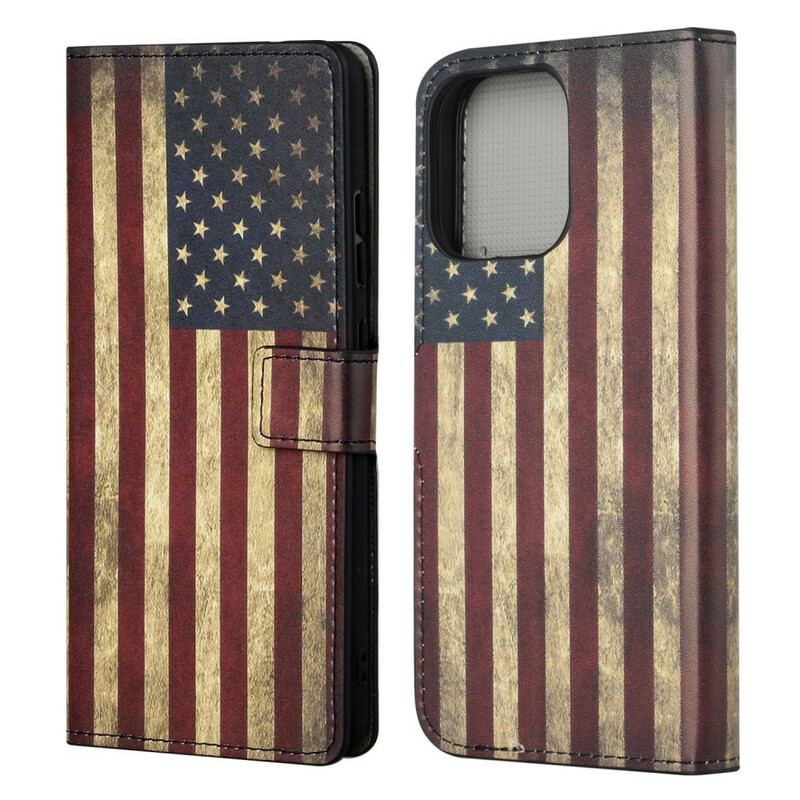 Flip Cover iPhone 13 Pro Amerikansk Flag