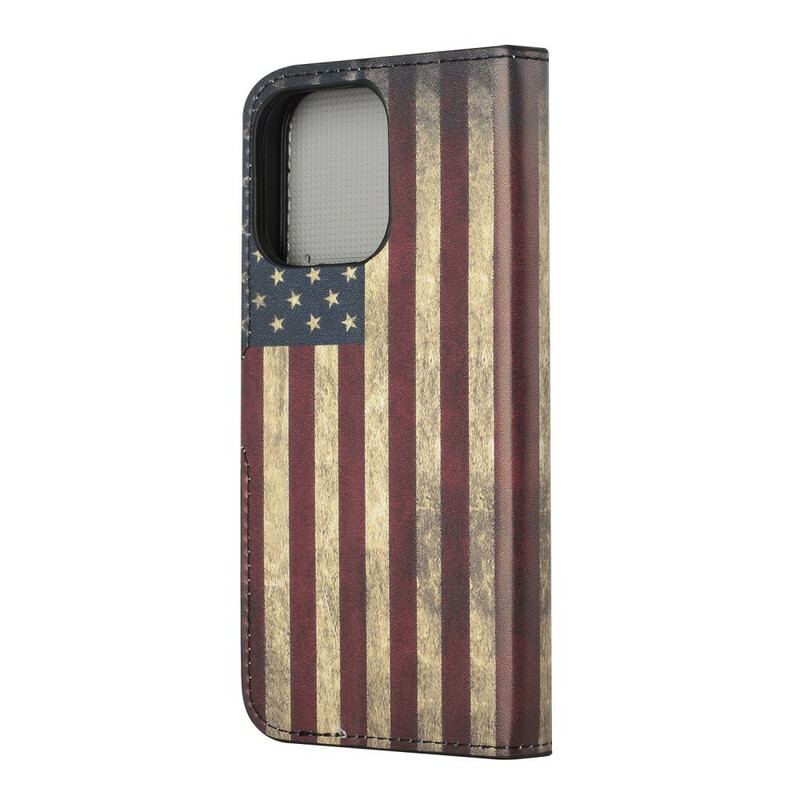 Flip Cover iPhone 13 Pro Amerikansk Flag