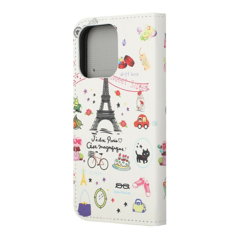 Flip Cover iPhone 13 Pro Jeg Elsker Paris