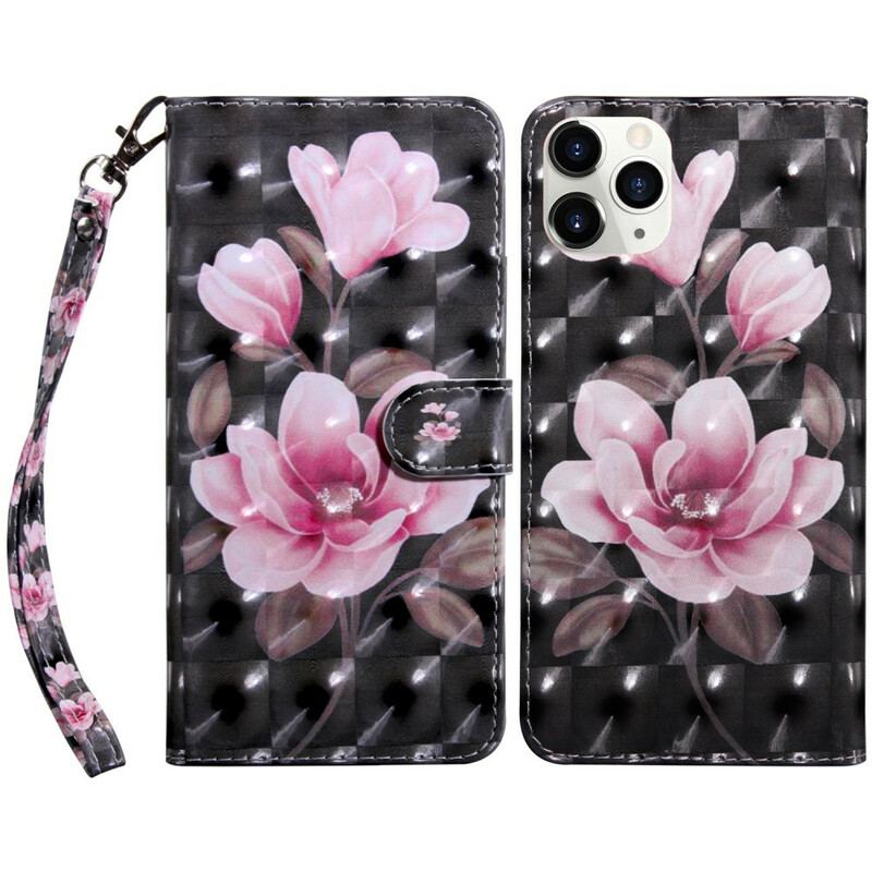 Flip Cover iPhone 13 Pro Lys Plet Blomster Blomstrer