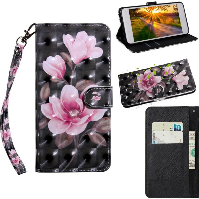 Flip Cover iPhone 13 Pro Lys Plet Blomster Blomstrer