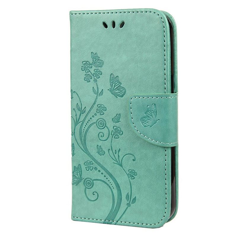 Flip Cover iPhone 13 Pro Med Snor Strappy Floral