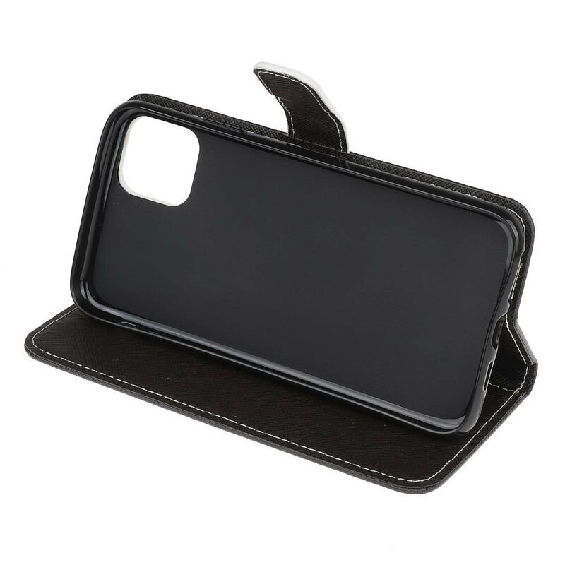 Flip Cover iPhone 13 Pro Med Snor Strappy Guldsmede