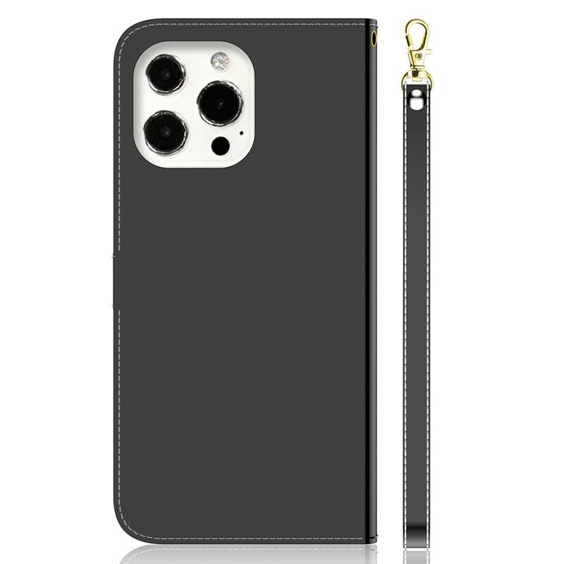 Flip Cover iPhone 13 Pro Spejlcover I Imiteret Læder