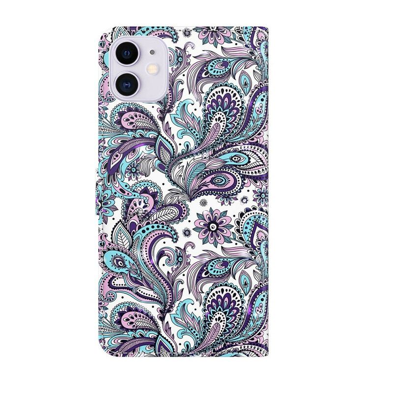 Læder Cover iPhone 13 Pro Blomster Mønstre