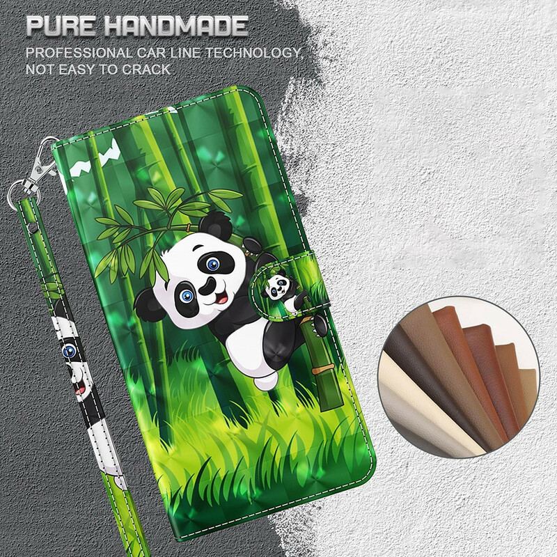 Læder Cover iPhone 13 Pro Panda Og Bambus