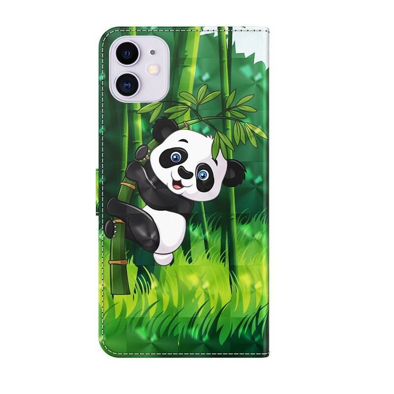 Læder Cover iPhone 13 Pro Panda Og Bambus