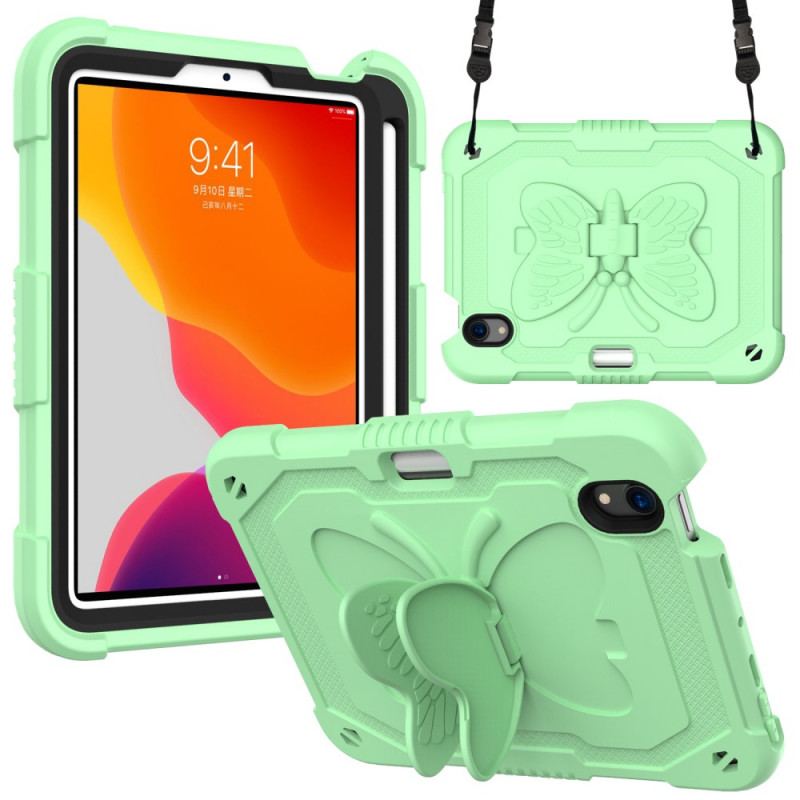 Cover iPad Mini 6 (2021) Monokrom Butterfly Skulderrem