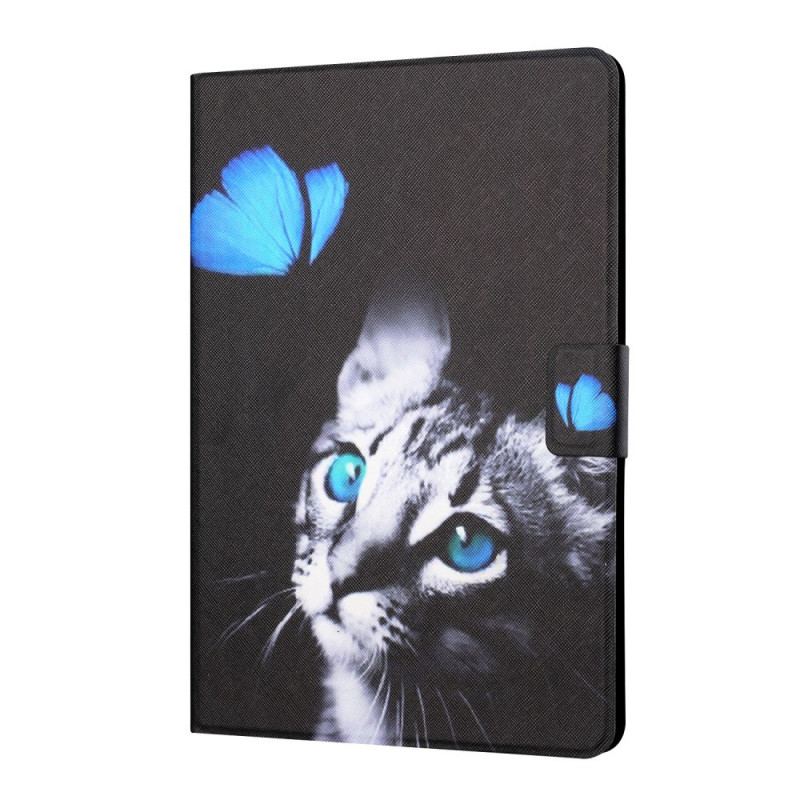 Flip Cover iPad Mini 6 (2021) Blå Kat Og Sommerfugl