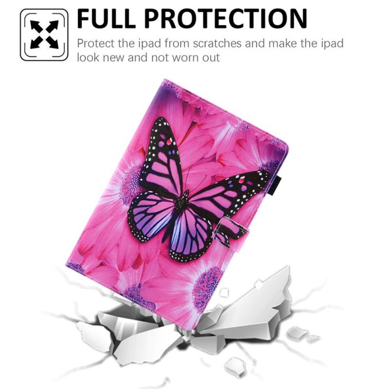 Flip Cover iPad Mini 6 (2021) Blomster Sommerfugl