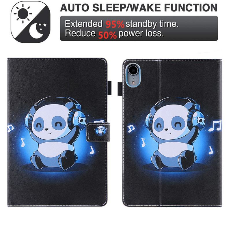 Flip Cover iPad Mini 6 (2021) Panda I Hovedtelefoner