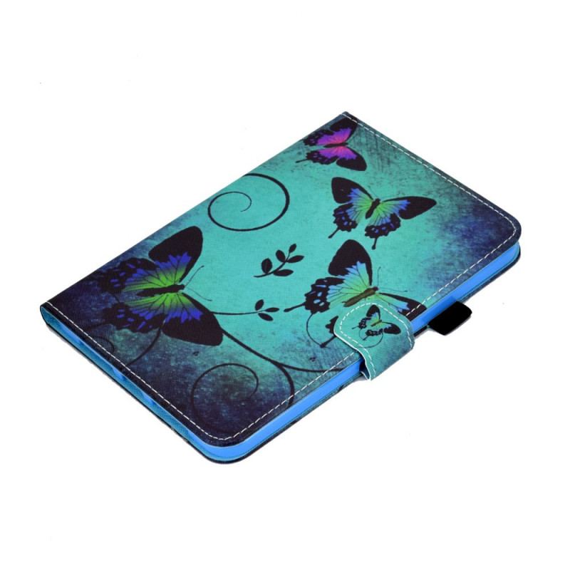 Flip Cover iPad Mini 6 (2021) Sommerfugle På Grøn Baggrund