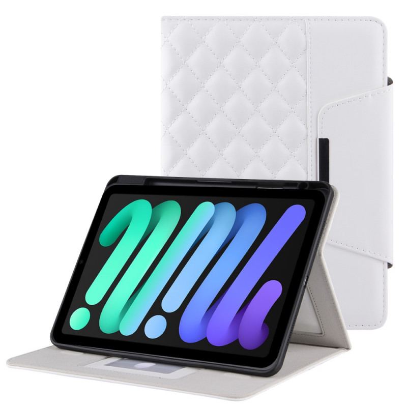 Læder Cover iPad Mini 6 (2021) Quiltet Kunstlæder Med Rem