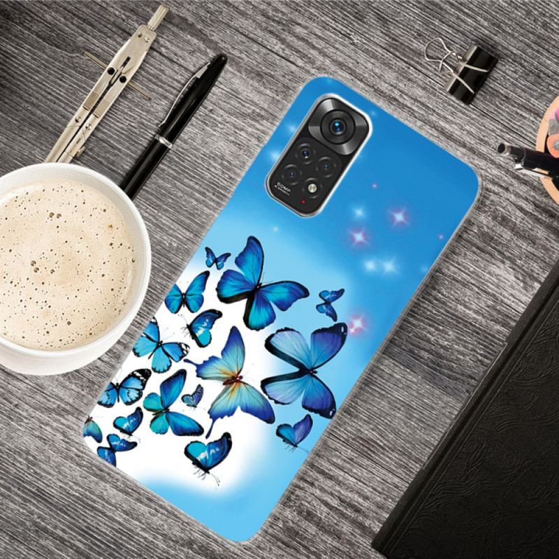 Cover Xiaomi Redmi Note 11 Pro / 11 Pro 5G Blå Sommerfugle