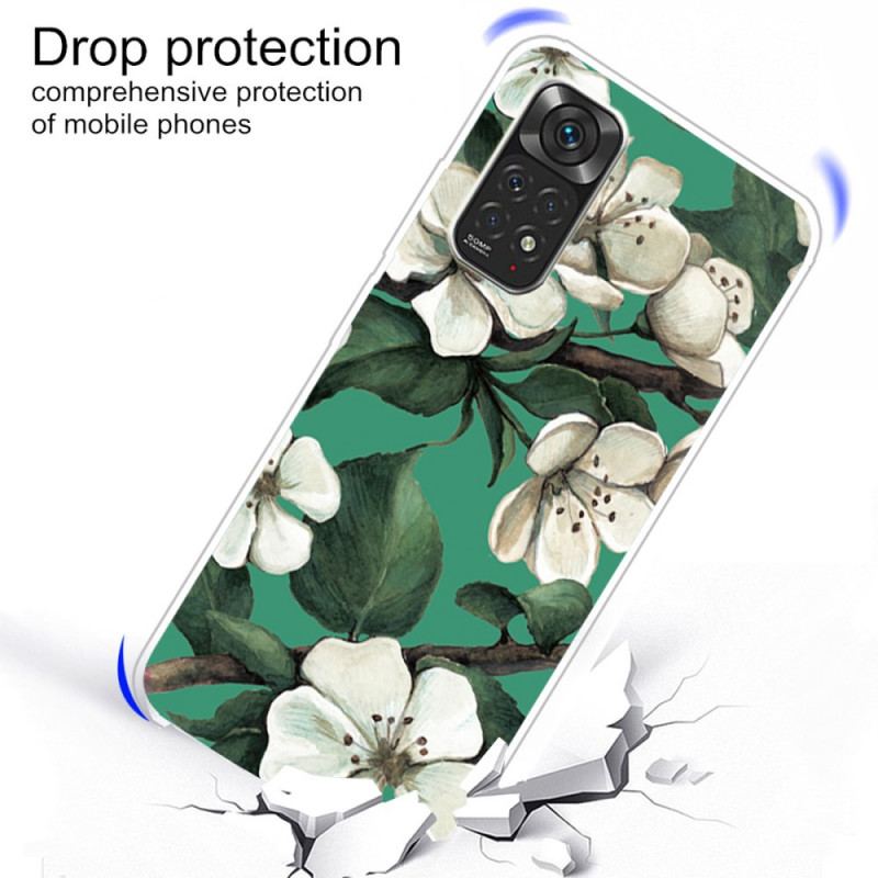 Cover Xiaomi Redmi Note 11 Pro / 11 Pro 5G Hvide Blomster