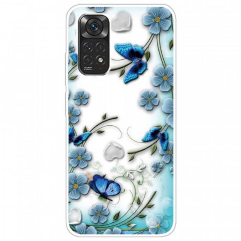 Cover Xiaomi Redmi Note 11 Pro / 11 Pro 5G Retro Sommerfugle Og Blomster