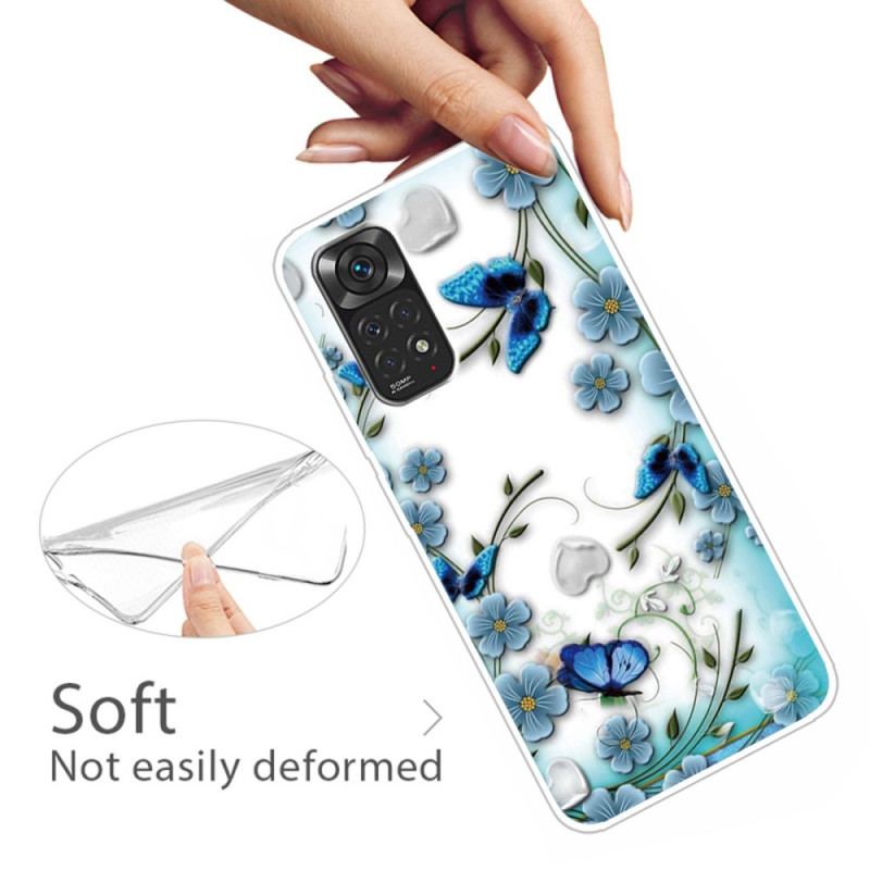 Cover Xiaomi Redmi Note 11 Pro / 11 Pro 5G Retro Sommerfugle Og Blomster