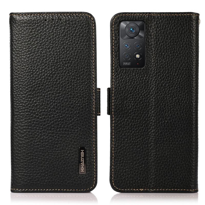 Flip Cover Xiaomi Redmi Note 11 Pro / 11 Pro 5G Ægte Litchi Læder Khazneh Rfid