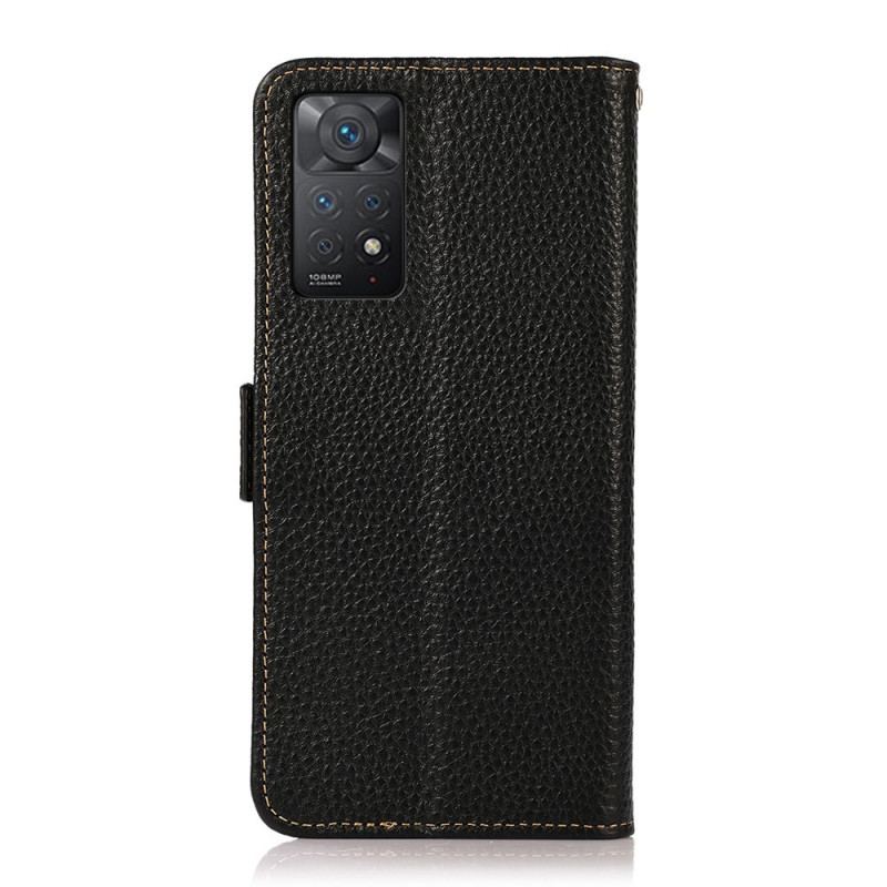 Flip Cover Xiaomi Redmi Note 11 Pro / 11 Pro 5G Ægte Litchi Læder Khazneh Rfid