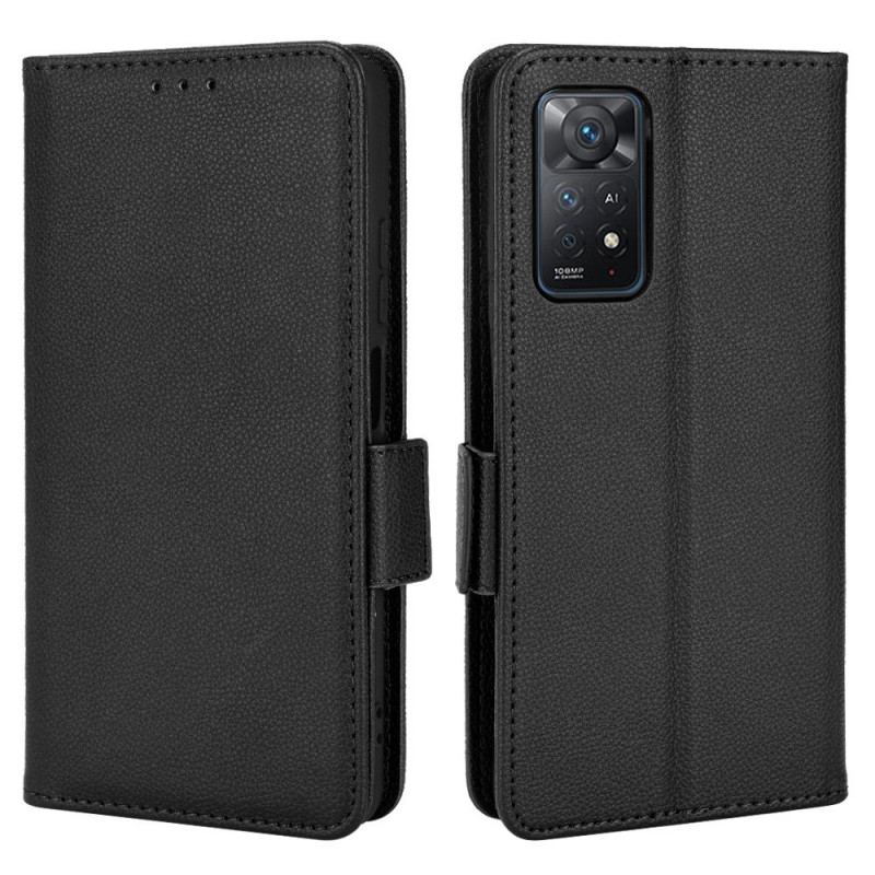 Flip Cover Xiaomi Redmi Note 11 Pro / 11 Pro 5G Litchi Imiteret Læder