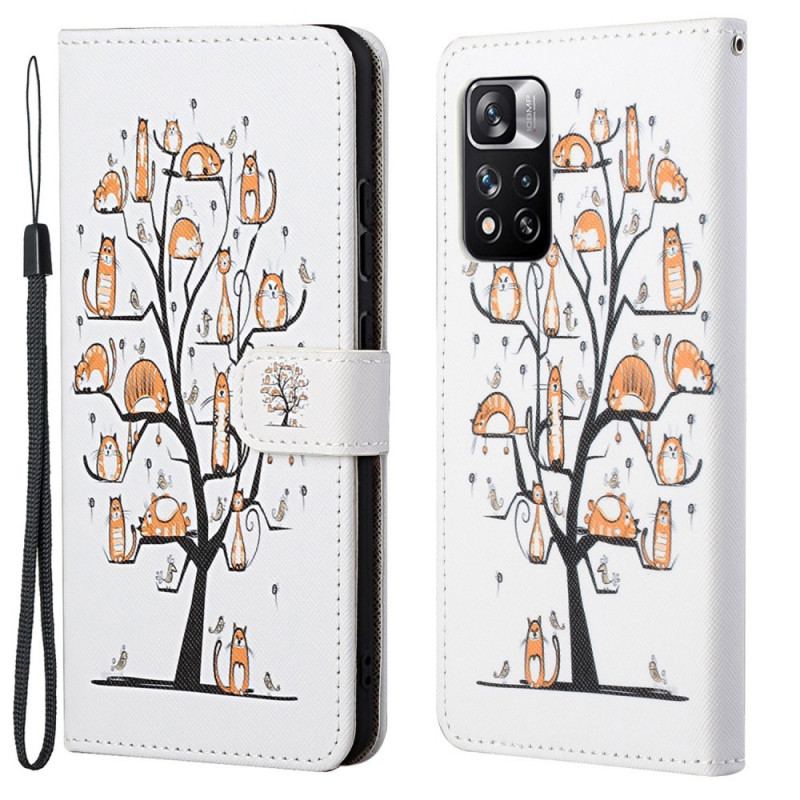 Flip Cover Xiaomi Redmi Note 11 Pro / 11 Pro 5G Med Snor Funky Cats Med Rem