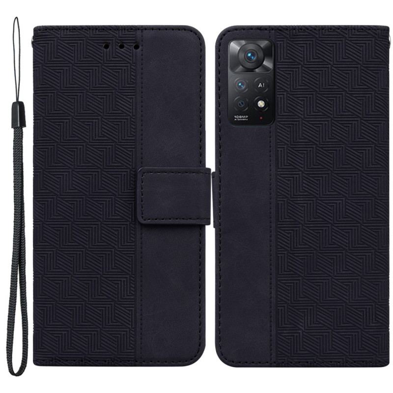 Flip Cover Xiaomi Redmi Note 11 Pro / 11 Pro 5G Med Snor Strappy Mønster