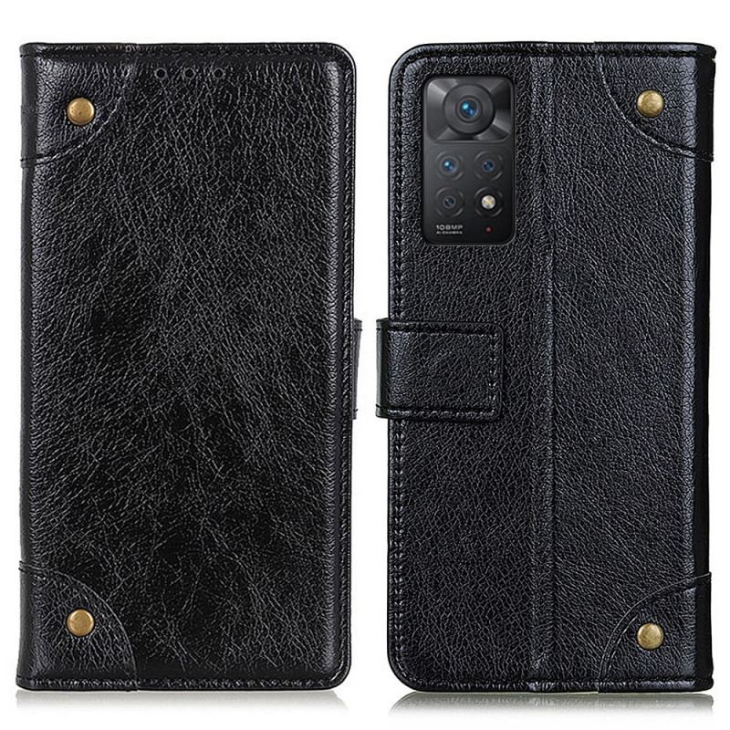 Flip Cover Xiaomi Redmi Note 11 Pro / 11 Pro 5G Style Nappa Læder Vintage Nitter