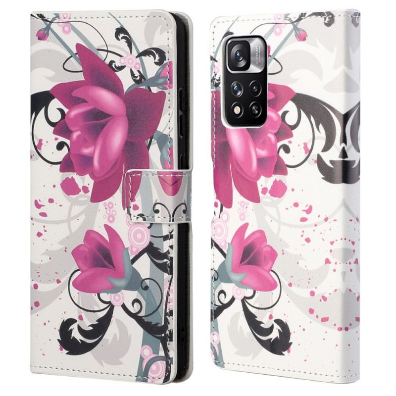 Flip Cover Xiaomi Redmi Note 11 Pro / 11 Pro 5G Tropiske Blomster