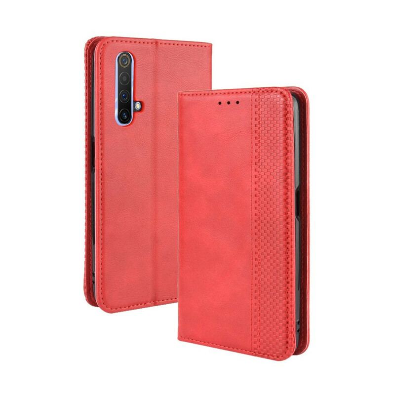 Cover Realme X50 Flip Cover Stiliseret Vintage Lædereffekt