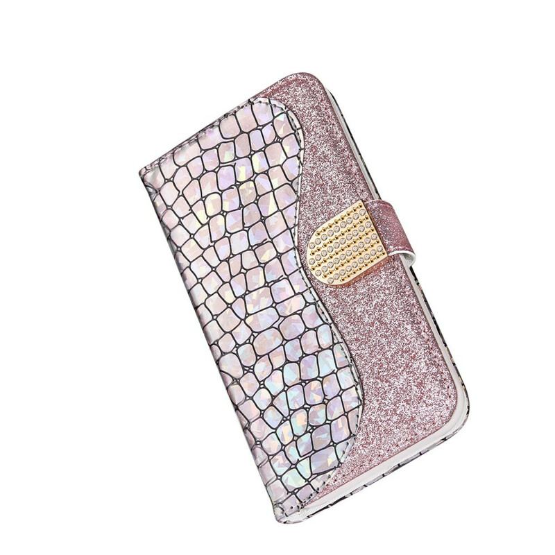 Flip Cover Samsung Galaxy A30 Krokodille Diamanter