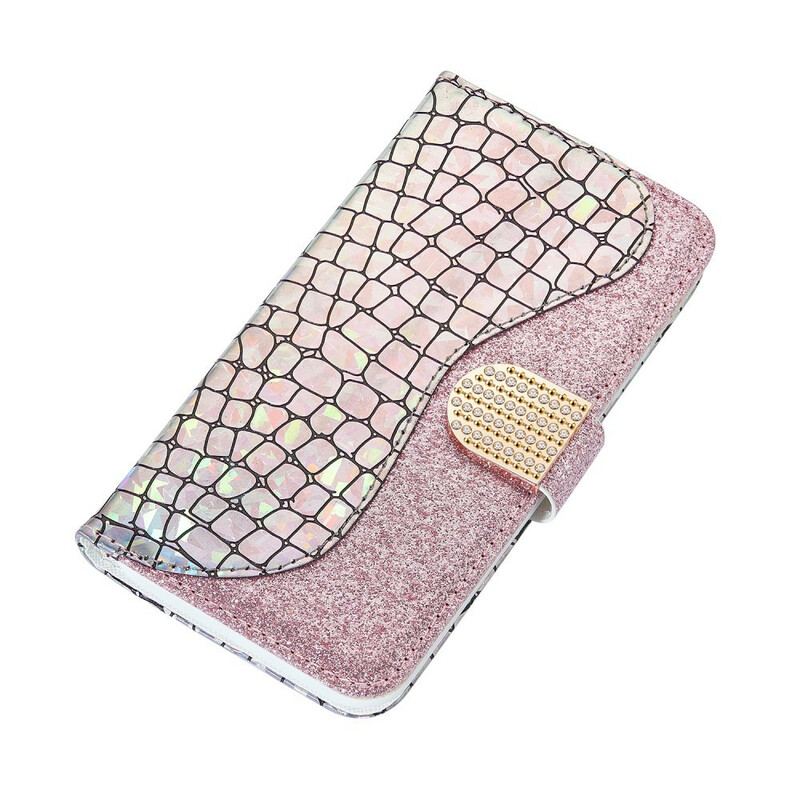 Flip Cover Samsung Galaxy A30 Krokodille Diamanter