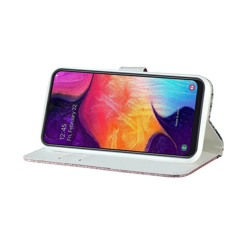 Flip Cover Samsung Galaxy A30 Krokodille Diamanter