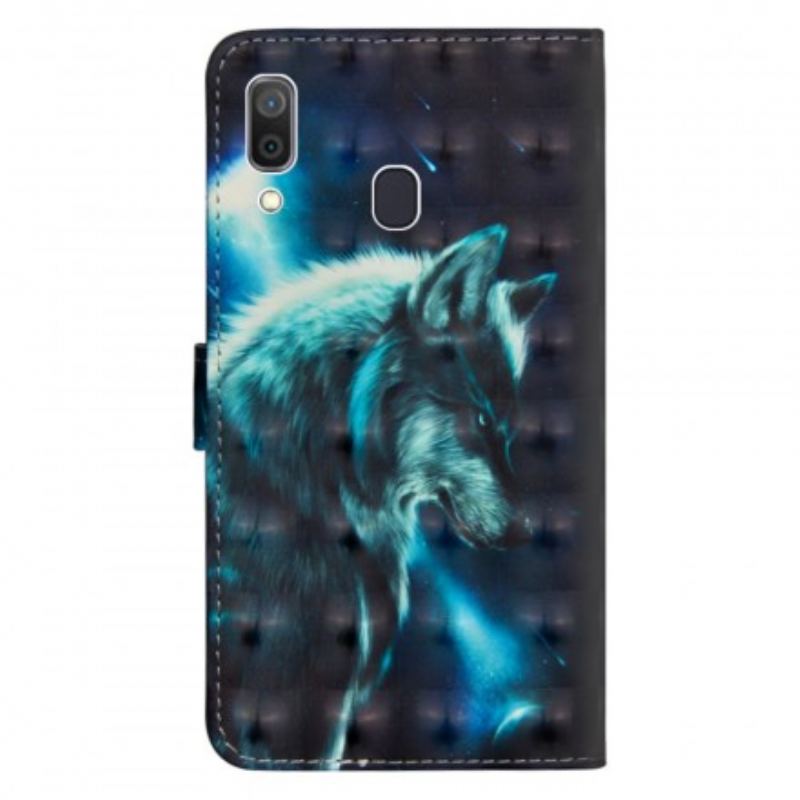 Flip Cover Samsung Galaxy A30 Majestætisk Ulv