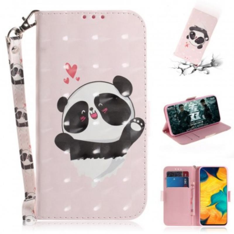 Flip Cover Samsung Galaxy A30 Med Snor Panda Love Med Snor