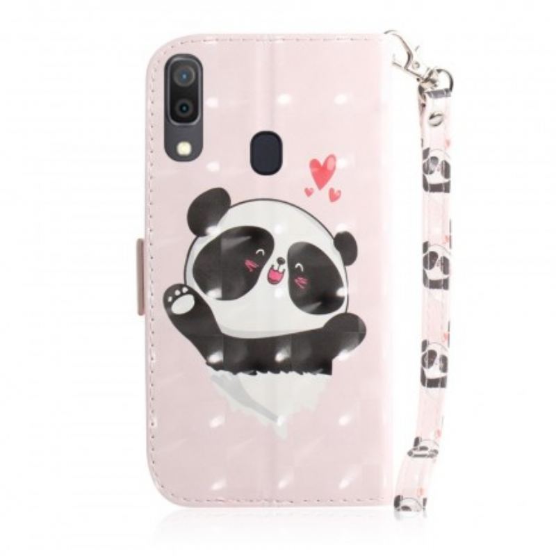 Flip Cover Samsung Galaxy A30 Med Snor Panda Love Med Snor