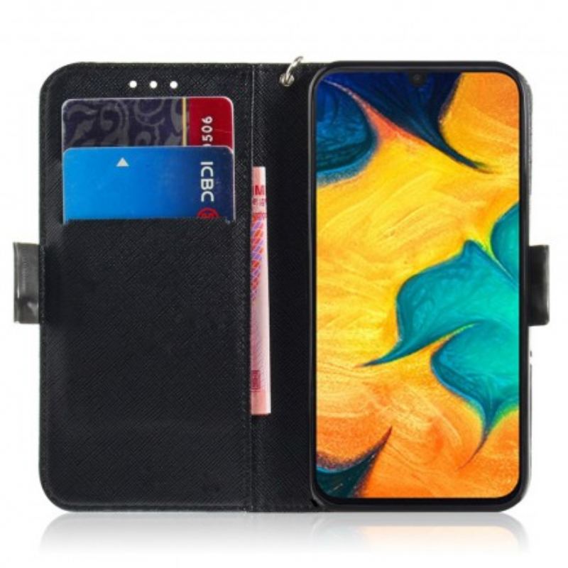 Flip Cover Samsung Galaxy A30 Med Snor Thong Safari Dyr