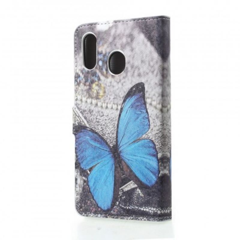 Flip Cover Samsung Galaxy A30 Sommerfugle Og Blomster