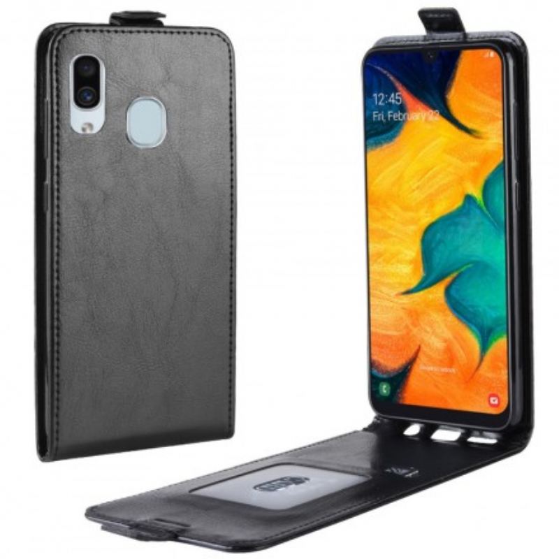 Læder Cover Samsung Galaxy A30 Flip Cover Foldende Lædereffekt