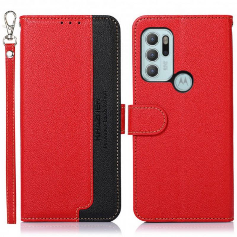 Flip Cover Moto G60S Lychee Style Rfid Khazneh