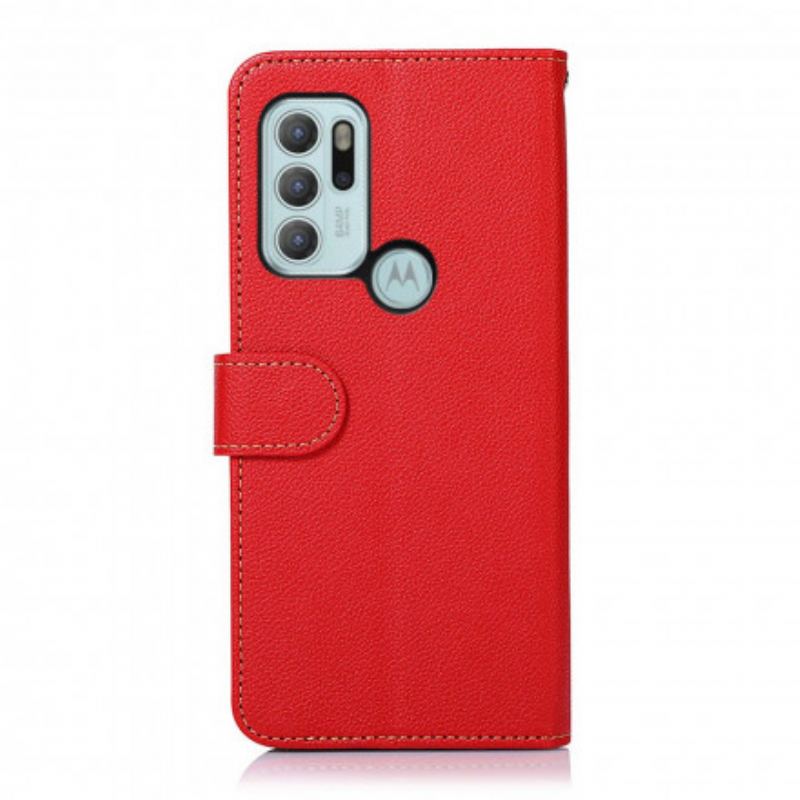 Flip Cover Moto G60S Lychee Style Rfid Khazneh