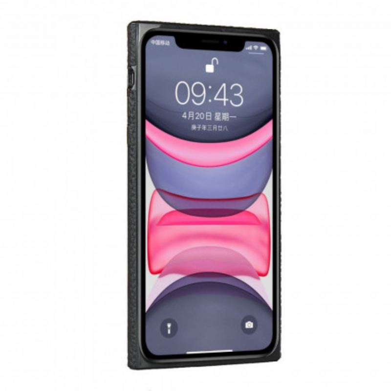 Cover iPhone 11 Ægte Litchi Læder Med Rem