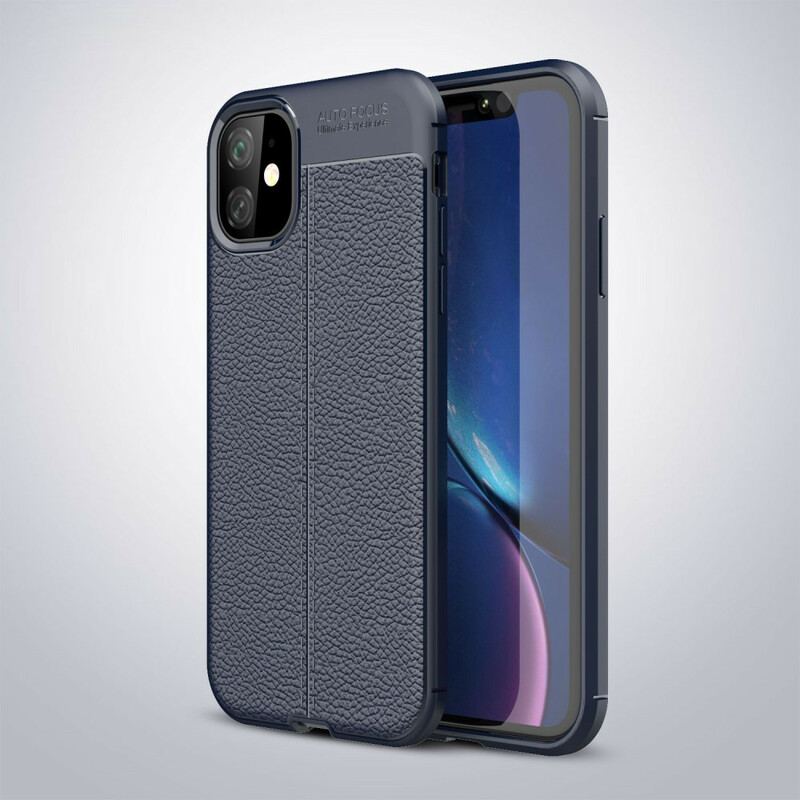 Cover iPhone 11 Dobbelt Linje Litchi Læder Effekt