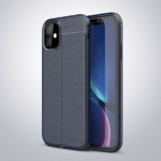 Cover iPhone 11 Dobbelt Linje Litchi Læder Effekt