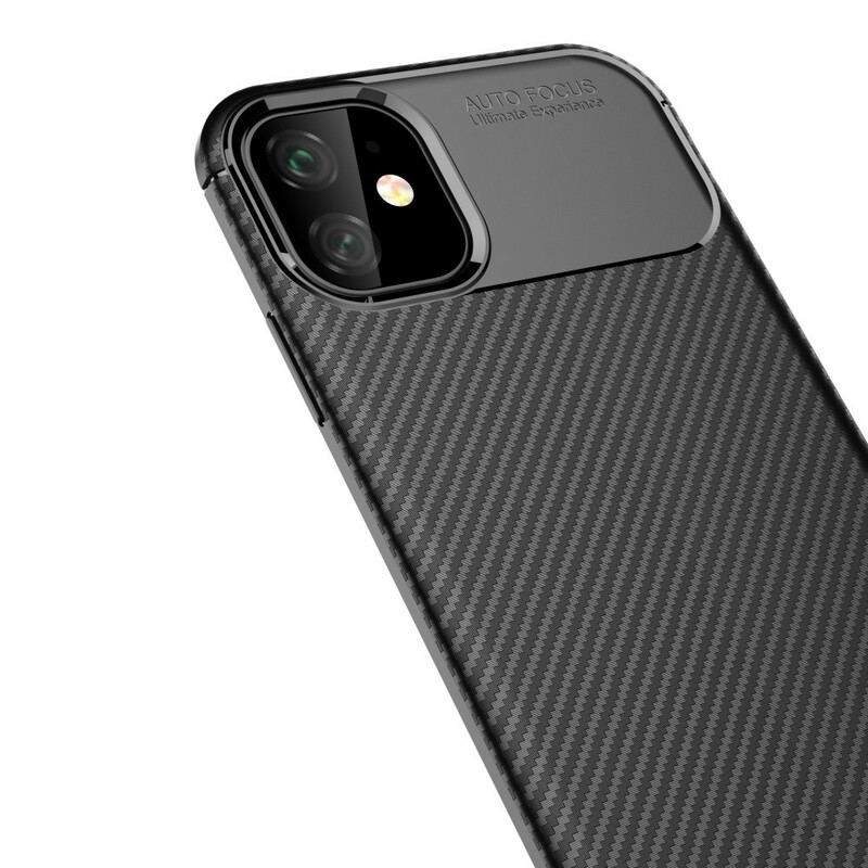 Cover iPhone 11 Fleksibel Kulfibertekstur