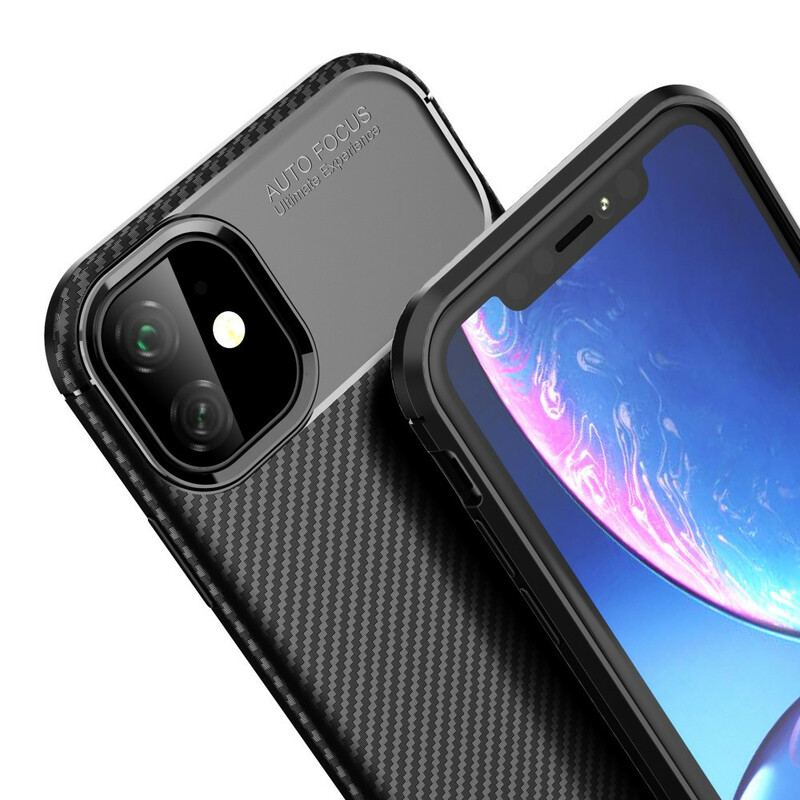 Cover iPhone 11 Fleksibel Kulfibertekstur