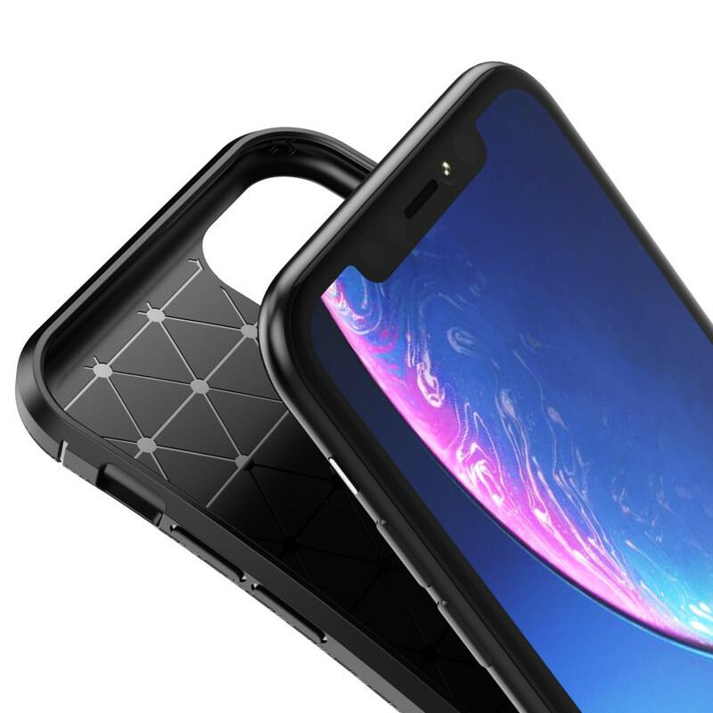 Cover iPhone 11 Fleksibel Kulfibertekstur